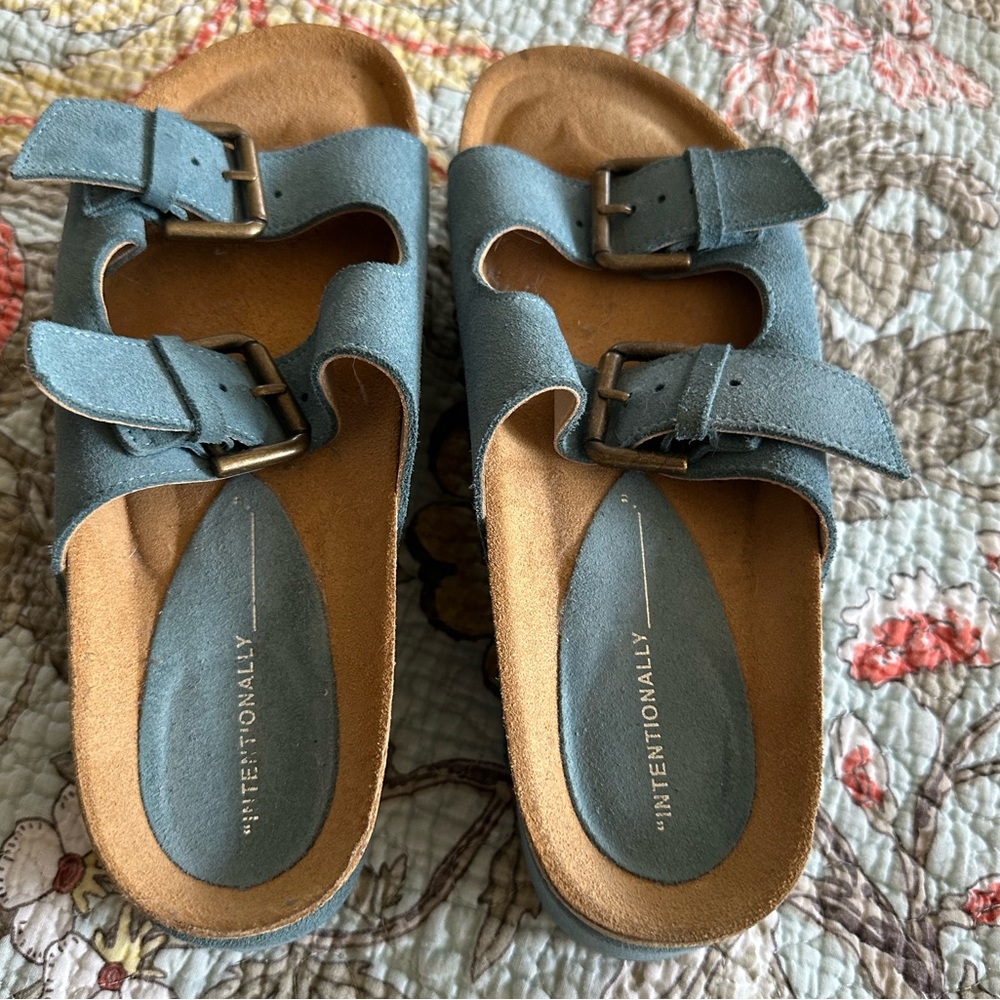 Free people stacked Birkenstocks with studded sides